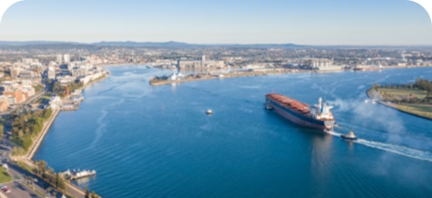 Aerial image of port of newcastle